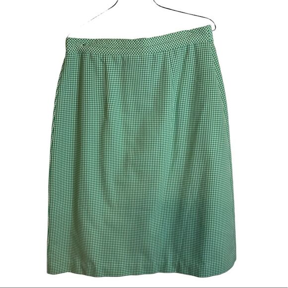 Bonne Petite Vintage Plaid Skirt Green Button Front Women’s Size 16 P - Picture 3 of 11